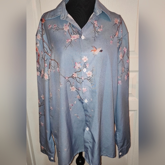 Floral Button-Up Blouse - Picture 1 of 8